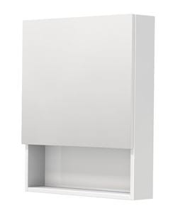 INTEDOOR BARI zrcadlová skříňka 60x72x14 cm, s vypínačem a el. zásuvkou, panty vpravo, MDF, lesklá bílá