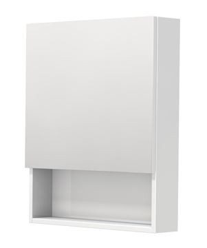 INTEDOOR BARI zrcadlová skříňka 60x72x14 cm, s vypínačem a el. zásuvkou, panty vpravo, MDF, lesklá bílá