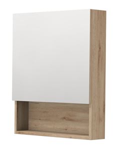 INTEDOOR BARI zrcadlová skříňka 60x72x14 cm, s vypínačem a el. zásuvkou, panty vpravo, MDF, dub anniversary