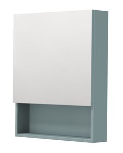 INTEDOOR BARI zrcadlová skříňka 60x72x14 cm, s vypínačem a el. zásuvkou, panty vpravo, MDF, aqua marina mat