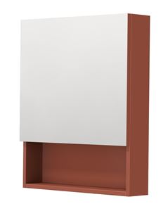 INTEDOOR BARI zrcadlová skříňka 60x72x14 cm, s vypínačem a el. zásuvkou, panty vpravo, MDF, cotto mat