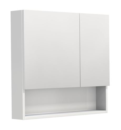 INTEDOOR BARI zrcadlová skříňka 80x72x14 cm, s vypínačem a el. zásuvkou, MDF, lesklá bílá BAZSN80A0016 Obrázek - Hlavní obrázek
