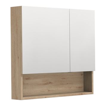 INTEDOOR BARI zrcadlová skříňka 80x72x14 cm, s vypínačem a el. zásuvkou, MDF, dub anniversary