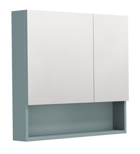 INTEDOOR BARI zrcadlová skříňka 80x72x14 cm, s vypínačem a el. zásuvkou, MDF, aqua marina mat