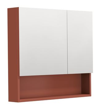 INTEDOOR BARI zrcadlová skříňka 80x72x14 cm, s vypínačem a el. zásuvkou, MDF, cotto mat