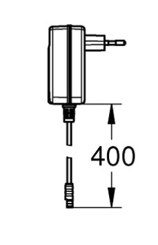 GROHE napájecí zdroj 100-230/6 V, do zásuvky, pro max. 1 zařízení  42388000 Technický nákres