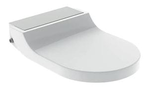 GEBERIT AQUACLEAN TUMA COMFORT bidetové sedátko, SoftOpening, bílá/kartáčovaná nerez