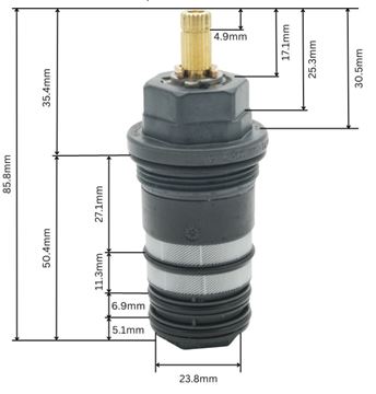HANSGROHE MTC termostatická kartuše 94282000 Technický nákres
