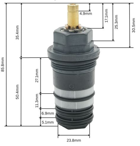 HANSGROHE MTC termostatická kartuše 94282000 Technický nákres
