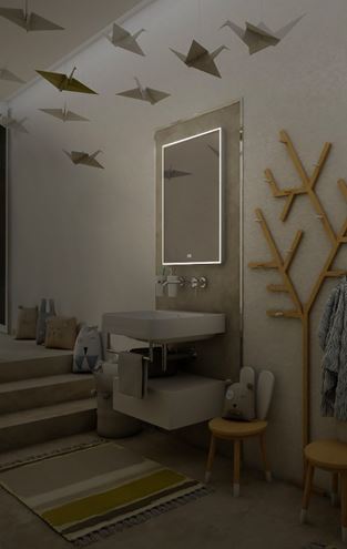 NIMCO ZP 13000 zrcadlo 50x70 cm, reverzibilní, s osvětlením, s regulací stmívání a teploty světla, se dvěma senzory ZP 13001VX Obrázek - fotka