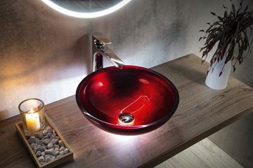 SAPHO MURANO umyvadlová mísa Rosso Impero 40 cm, bez přepadu, sklo, červená AL5318-63 Obrázek - fotka