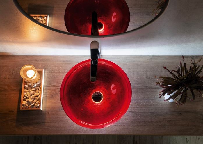 SAPHO MURANO umyvadlová mísa Rosso Impero 40 cm, bez přepadu, sklo, červená AL5318-63 Obrázek - fotka