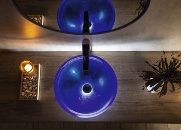 SAPHO MURANO umyvadlová mísa Blu 40 cm, bez přepadu, sklo, modrá AL5318-65 Obrázek - fotka