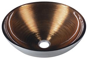 SAPHO MURANO umyvadlová mísa Wenge 40 cm, bez přepadu, sklo, měděná/stříbrná