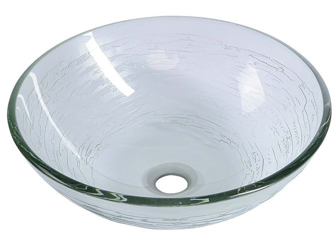 SAPHO BEAUTY umyvadlová mísa Ripple 42 cm, bez přepadu, sklo, čirá s dekorem 2501-18 Obrázek - Hlavní obrázek