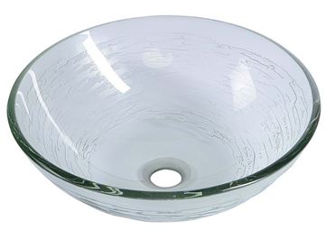 SAPHO BEAUTY umyvadlová mísa Ripple 42 cm, bez přepadu, sklo, čirá s dekorem