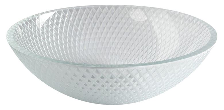 SAPHO BEAUTY umyvadlová mísa Puketa 42 cm, bez přepadu, sklo, čirá gravírovaná TY165 Obrázek - fotka