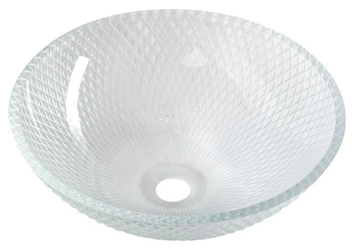 SAPHO BEAUTY umyvadlová mísa Puketa 42 cm, bez přepadu, sklo, čirá gravírovaná TY165 Obrázek - Hlavní obrázek