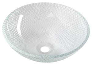 SAPHO BEAUTY umyvadlová mísa Puketa 42 cm, bez přepadu, sklo, čirá gravírovaná