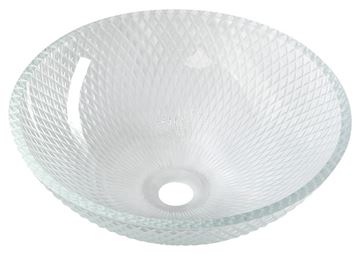 SAPHO BEAUTY umyvadlová mísa Puketa 42 cm, bez přepadu, sklo, čirá gravírovaná