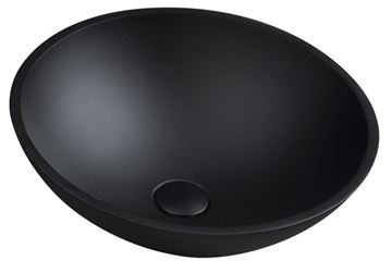 SAPHO BEAUTY umyvadlová mísa Telica 42 cm, bez přepadu, sklo, matná černá