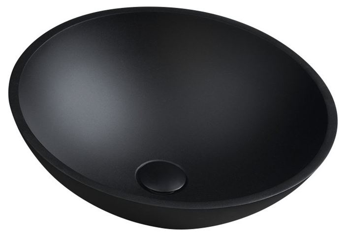 SAPHO BEAUTY umyvadlová mísa Telica 42 cm, bez přepadu, sklo, matná černá TY181B Obrázek - Hlavní obrázek