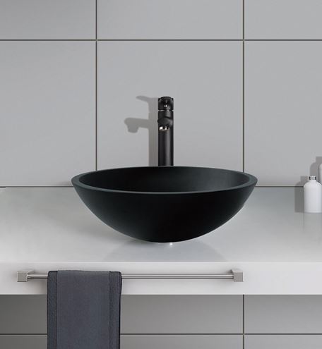 SAPHO BEAUTY umyvadlová mísa Telica 42 cm, bez přepadu, sklo, matná černá TY181B Obrázek - fotka