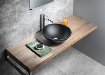 SAPHO BEAUTY umyvadlová mísa Telica 42 cm, bez přepadu, sklo, matná černá TY181B Obrázek - fotka