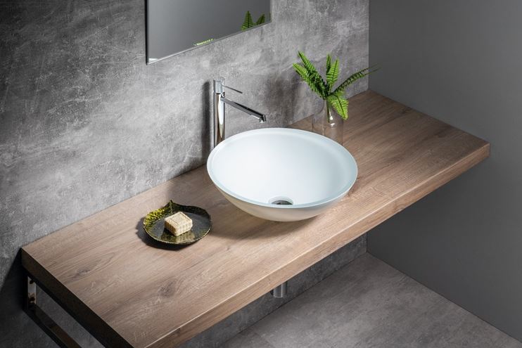 SAPHO BEAUTY umyvadlová mísa Telica 42 cm, bez přepadu, sklo, matná bílá TY181W Obrázek - fotka