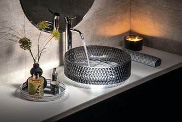 SAPHO BEAUTY umyvadlo na desku Maragua 39,5 cm, bez přepadu, sklo, černá gravírovaná  TY214 Obrázek - fotka