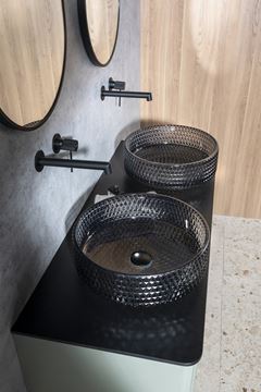 SAPHO BEAUTY umyvadlo na desku Maragua 39,5 cm, bez přepadu, sklo, černá gravírovaná  TY214 Obrázek - fotka