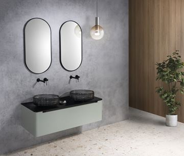 SAPHO BEAUTY umyvadlo na desku Maragua 39,5 cm, bez přepadu, sklo, černá gravírovaná  TY214 Obrázek - fotka