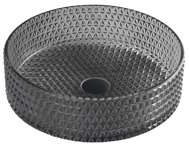 SAPHO BEAUTY umyvadlo na desku Maragua 39,5 cm, bez přepadu, sklo, černá gravírovaná  TY214 Obrázek - Hlavní obrázek