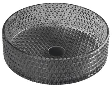SAPHO BEAUTY umyvadlo na desku Maragua 39,5 cm, bez přepadu, sklo, černá gravírovaná 