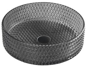 SAPHO BEAUTY umyvadlo na desku Maragua 39,5 cm, bez přepadu, sklo, černá gravírovaná 