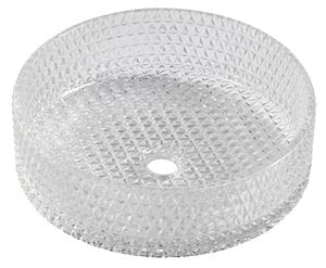 SAPHO BEAUTY umyvadlo na desku Maragua 39,5 cm, bez přepadu, sklo, čirá gravírovaná