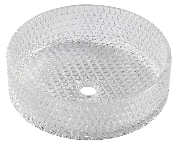 SAPHO BEAUTY umyvadlo na desku Maragua 39,5 cm, bez přepadu, sklo, čirá gravírovaná TY214CL Obrázek - Hlavní obrázek
