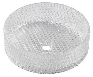 SAPHO BEAUTY umyvadlo na desku Maragua 39,5 cm, bez přepadu, sklo, čirá gravírovaná