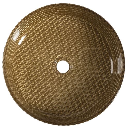 SAPHO BEAUTY umyvadlo na desku Maragua 39,5 cm, bez přepadu, sklo, zlatá gravírovaná TY214Z Obrázek - fotka
