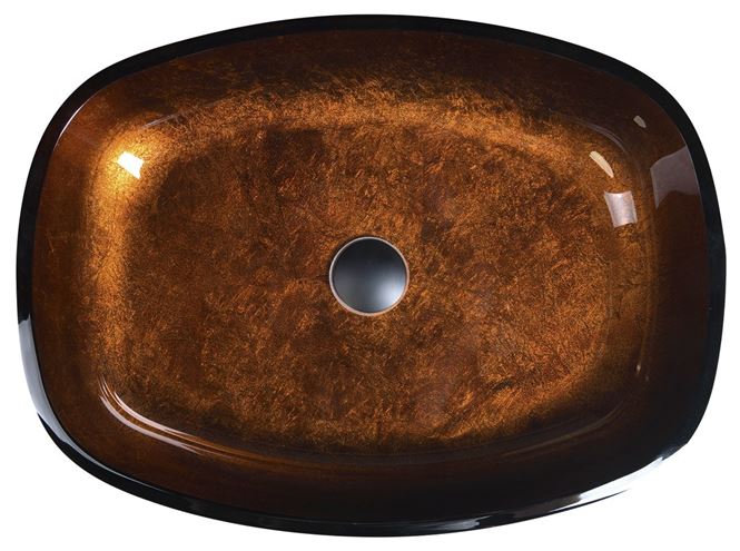 SAPHO BEAUTY umyvadlo na desku Kvaore 54 cm, bez přepadu, sklo, měděná TY223 Obrázek - fotka