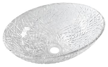 SAPHO BEAUTY umyvadlová mísa Purus 50 cm, bez přepadu, sklo, čirá gravírovaná