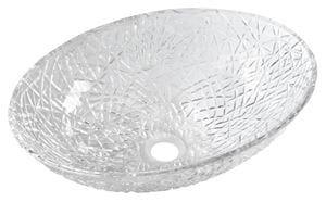 SAPHO BEAUTY umyvadlová mísa Purus 50 cm, bez přepadu, sklo, čirá gravírovaná