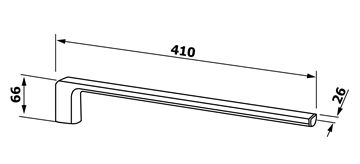 GEDY PIRENEI držák ručníku 410 mm, matná černá PI2214 Technický nákres