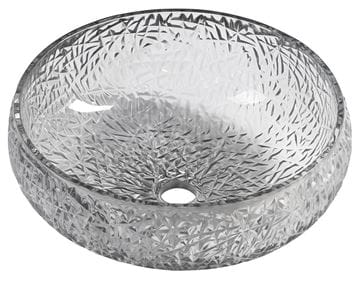 SAPHO BEAUTY umyvadlová mísa Gaviota 42 cm, bez přepadu, sklo, černá gravírovaná