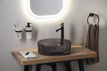 SAPHO BEAUTY umyvadlová mísa Anhelo 40 cm, bez přepadu, sklo, černá gravírovaná TY317B Obrázek - fotka