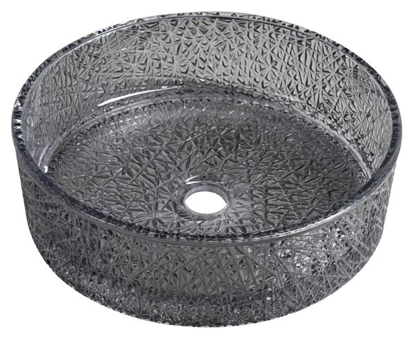 SAPHO BEAUTY umyvadlová mísa Ersel 40 cm, bez přepadu, sklo, černá gravírovaná TY323B Obrázek - Hlavní obrázek