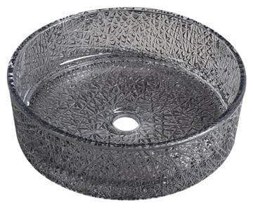 SAPHO BEAUTY umyvadlová mísa Ersel 40 cm, bez přepadu, sklo, černá gravírovaná