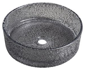 SAPHO BEAUTY umyvadlová mísa Ersel 40 cm, bez přepadu, sklo, černá gravírovaná