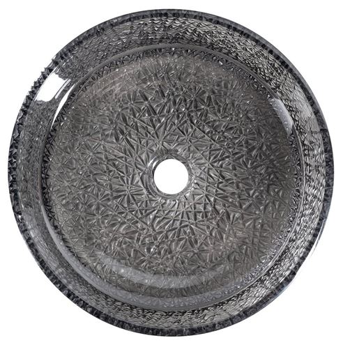 SAPHO BEAUTY umyvadlová mísa Ersel 40 cm, bez přepadu, sklo, černá gravírovaná TY323B Obrázek - fotka