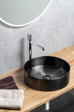 SAPHO AURUM umyvadlová mísa 38 cm, bez přepadu, nerez, gun metal AU101 Obrázek - fotka